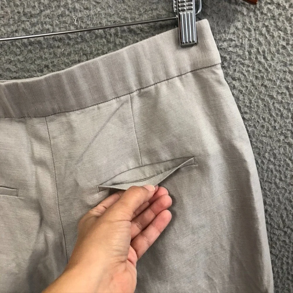 Wilfred Linen Dress Pants Womens 6 Gray Wide Leg Business Career Boho High Rise